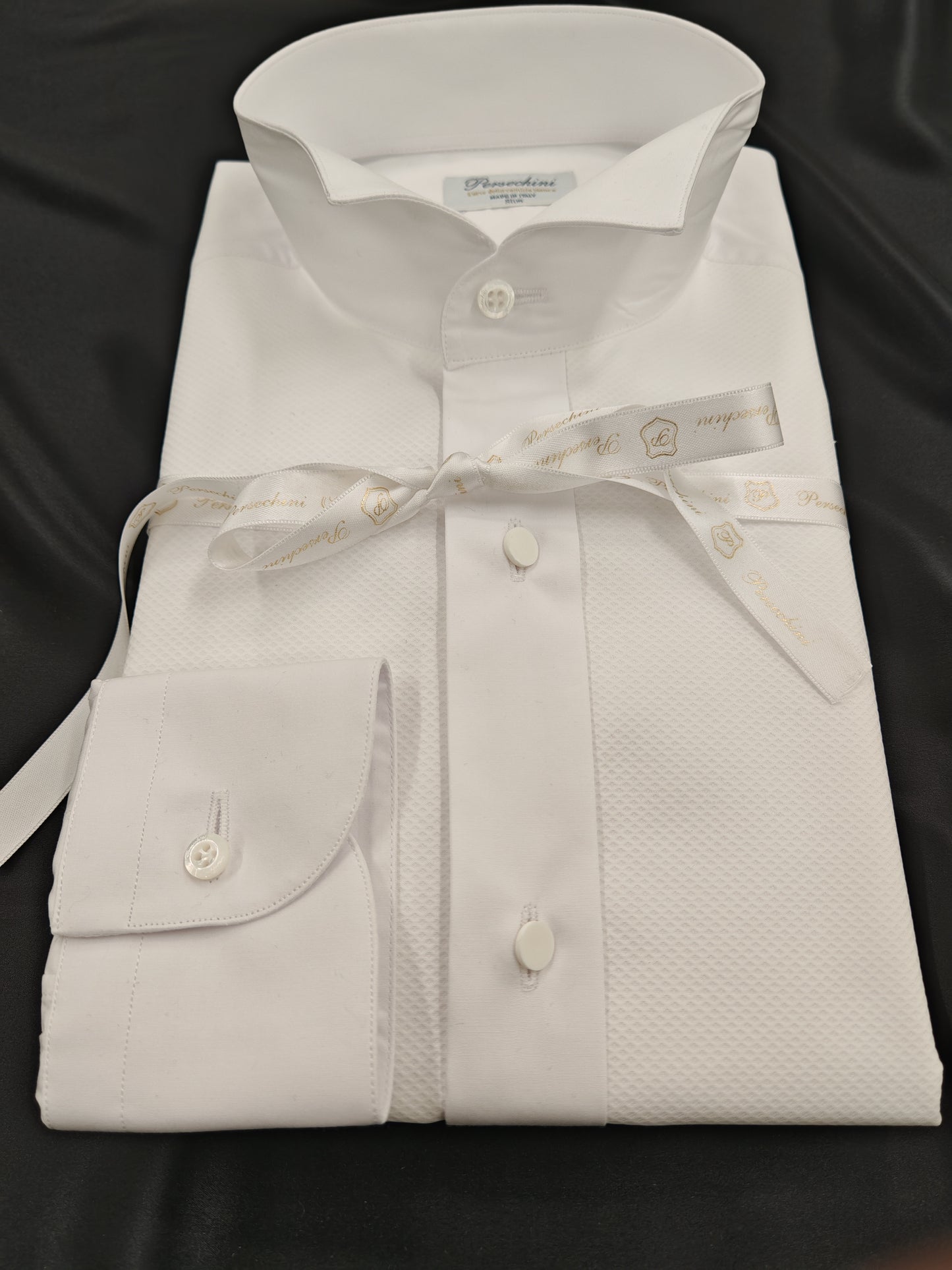 Camicia Bianca da Cerimonia con Davantino in Piquet