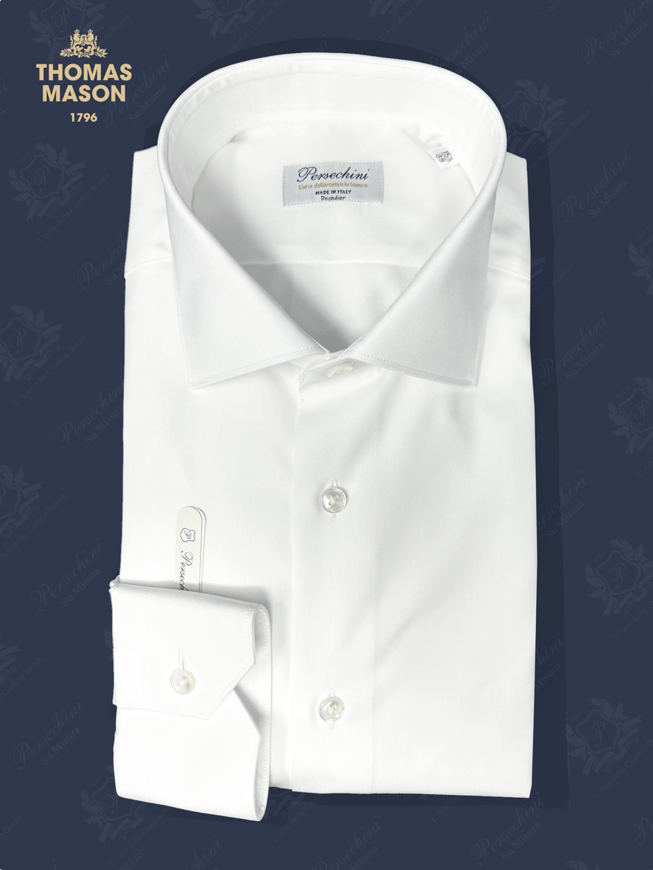 Camicia Bianca Buckingham Popeline 140/2 | Thomas Mason - Persechini