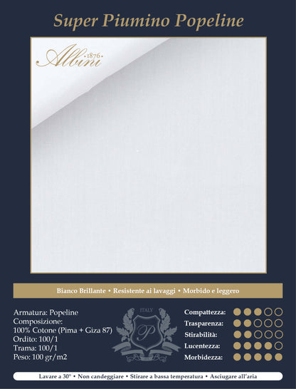 Camicia-Bianca-Super-Piumino-Giza-87-Popeline-100_1-Albini-SCHEDA-TECNICA - persechini