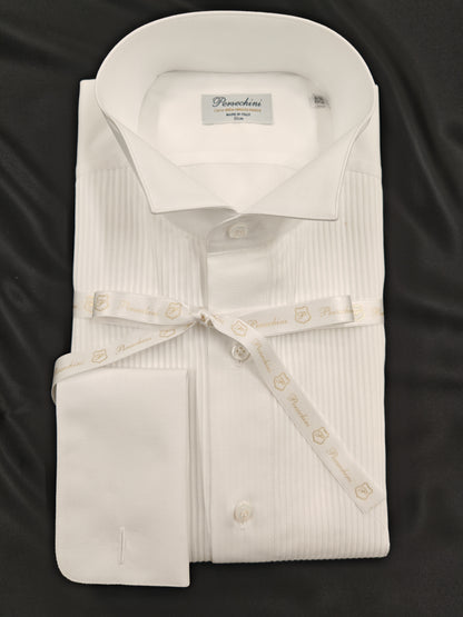 Camicia Bianca da Cerimonia con Davantino in Plissé