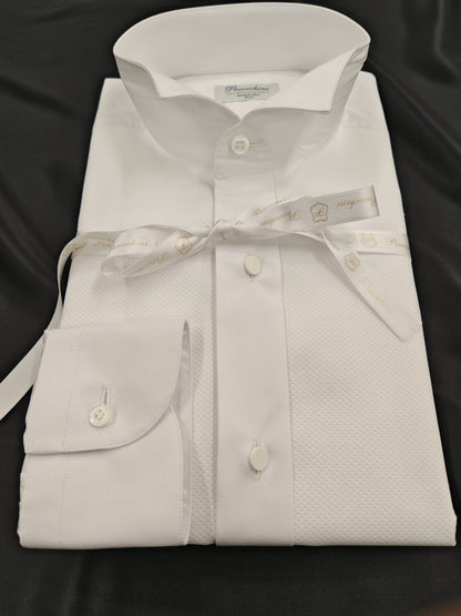 Camicia Bianca da Cerimonia con Davantino in Piquet