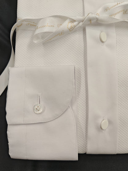 Camicia Bianca da Cerimonia con Davantino in Piquet