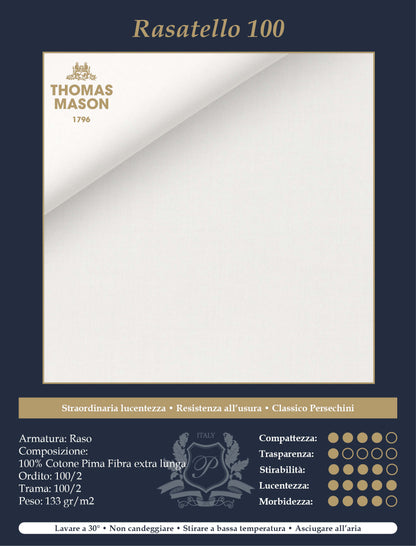 Camicia Bianca Rasatello 100/2 | Thomas Mason