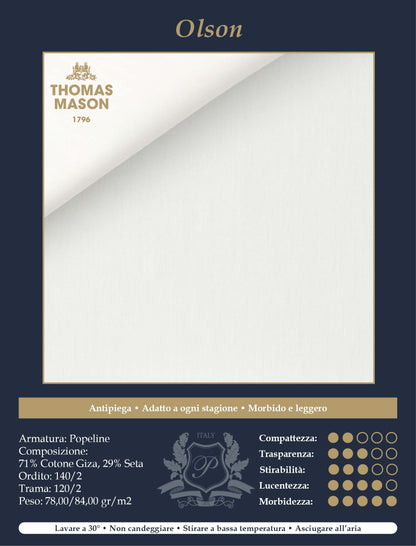 Camicia Bianca in Seta Misto Cotone Giza 45 | Thomas Mason