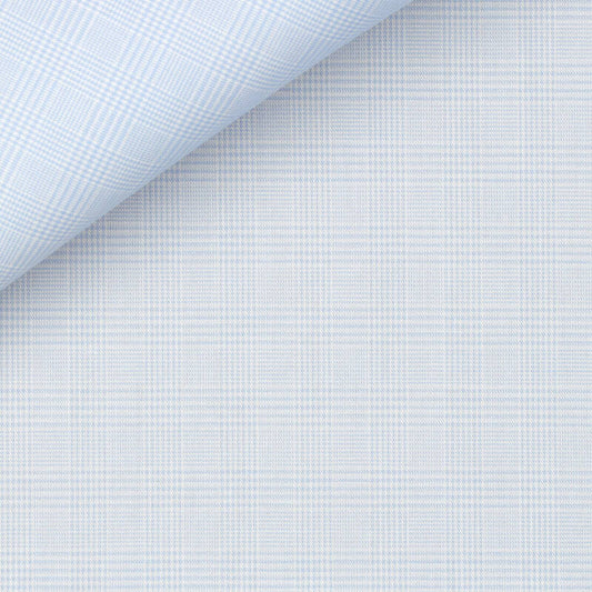 Camicia Quadro Azzurro a Finestra Sottile Yoga Twill Fresh 70/1 | Albini