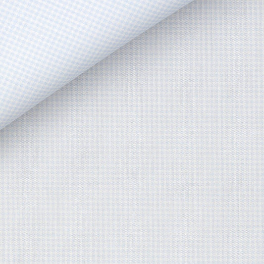 Camicia Quadro Azzurro Medio Regolare Yoga Twill Fresh 70/1 | Albini